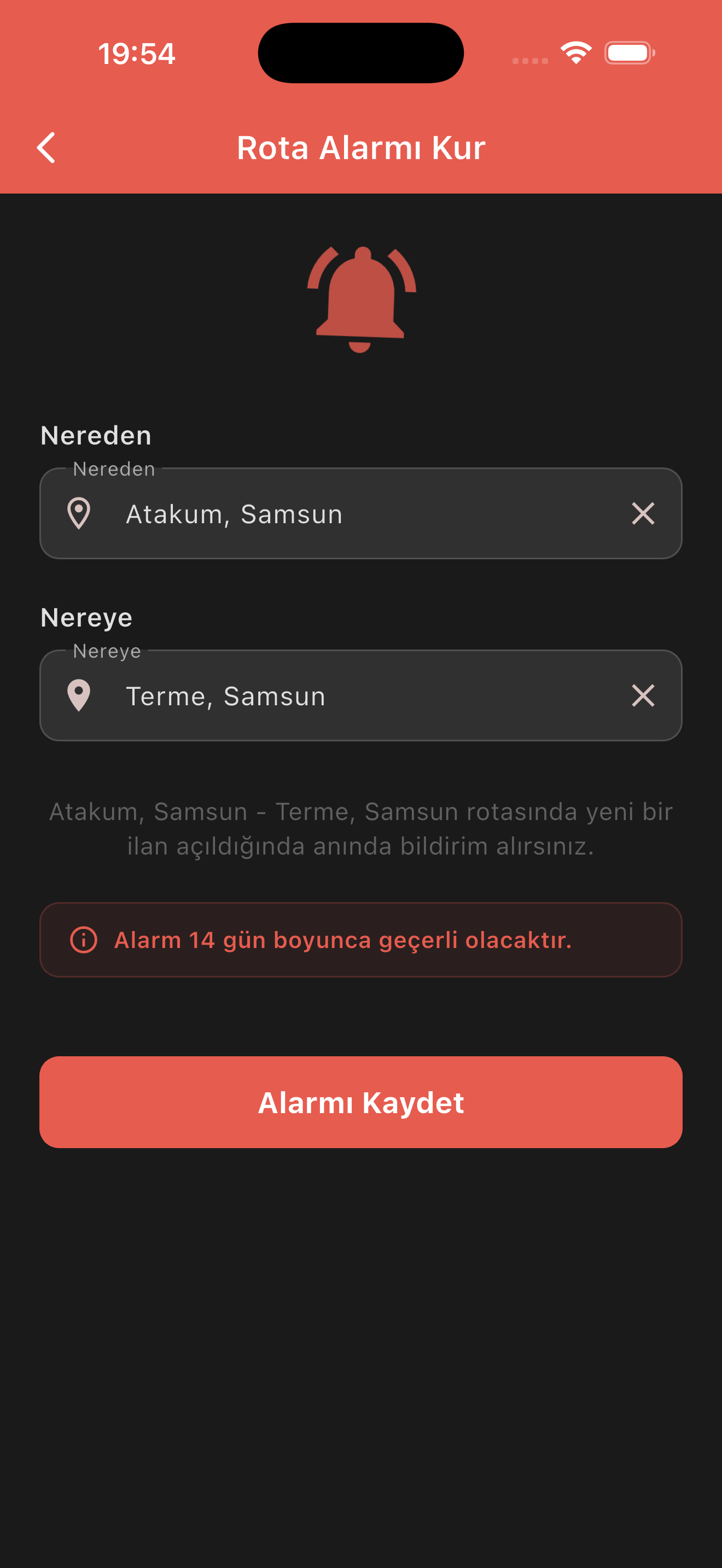 Alarm Oluşturma